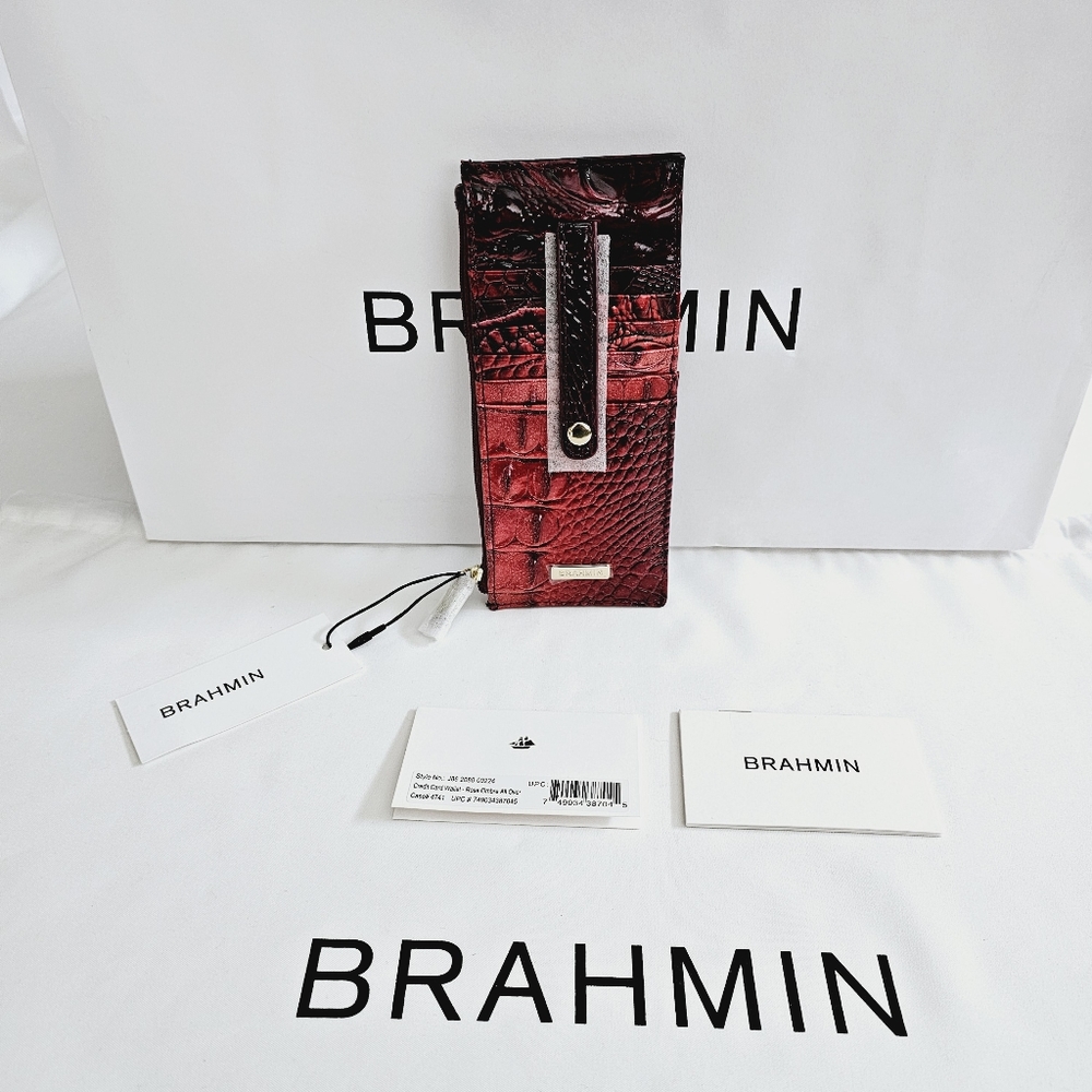 NWT Brahmin Rose Ombre All Over Marley Crossbody & Credit Card Wallet - Picture 12 of 15